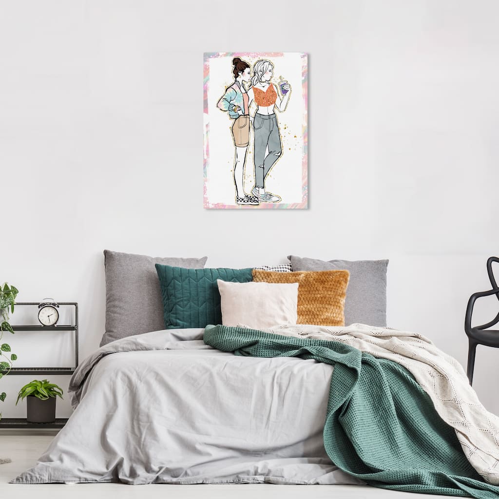 Wynwood Studio Canvas Fashion and Glam Trendy Tie Dye Gals White and Glam Wall Art Canvas Print