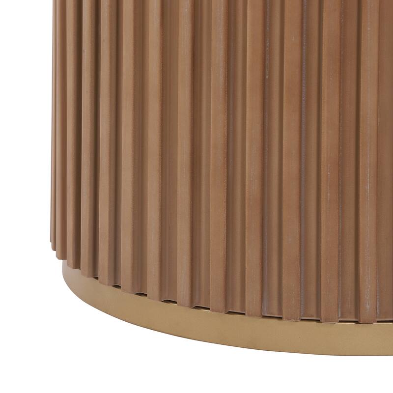 Christopher Knight Home - Barrington Modern 36.61"H Round Counter Height Dining Table with Fluted Cylindrical Iron Base