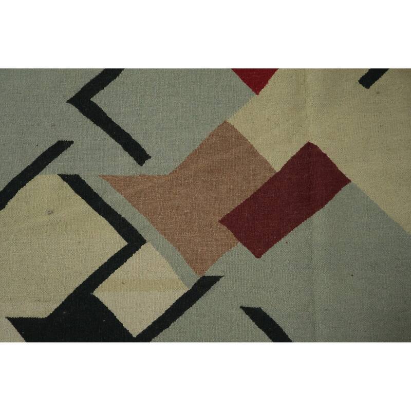 Hand Woven Oriental 100% Wool Carpet Southwestern Modern Multi-Colored Kilim Area Rug - 16' 2'' X 12' 5''