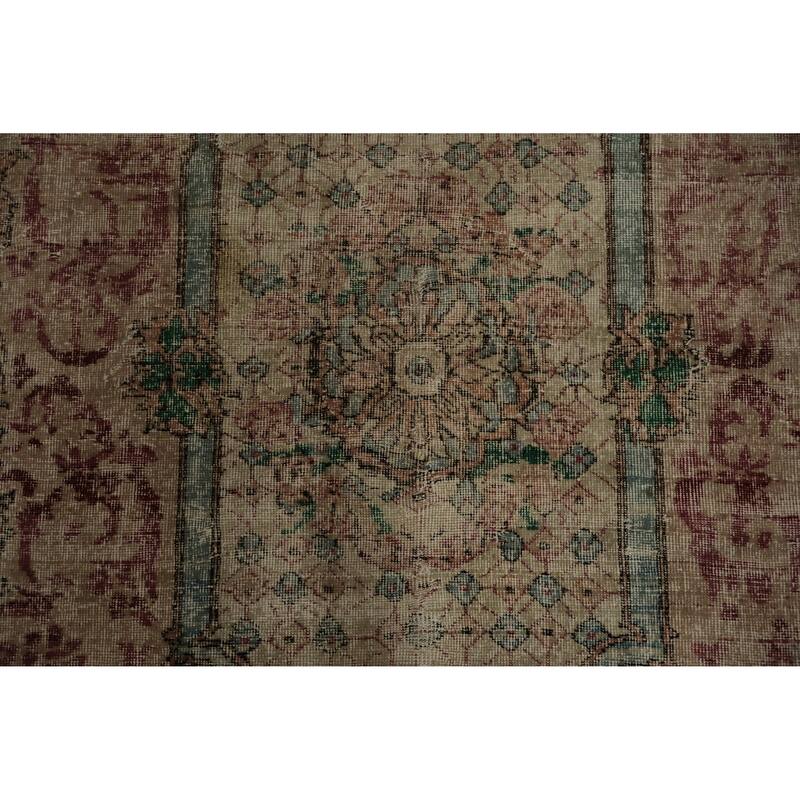Hand Knotted Oriental 100% Wool Carpet Transitional Floral Brown Anatolian Area Rug - 9' 5'' X 6' 9''