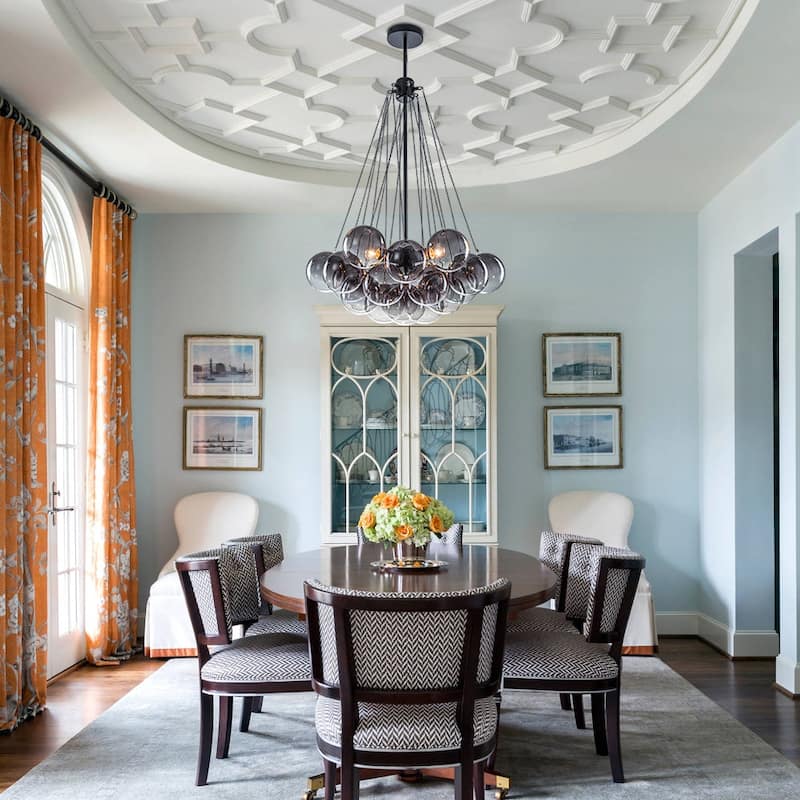 Modern Glam Cluster Gradual Colored Glass Bubble Chandelier - Grey