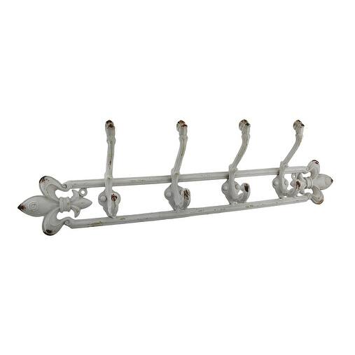 Shop Black Friday Deals On Antique White Vintage Finish Cast Iron Fleur De Lis Wall Hook Overstock 16940872