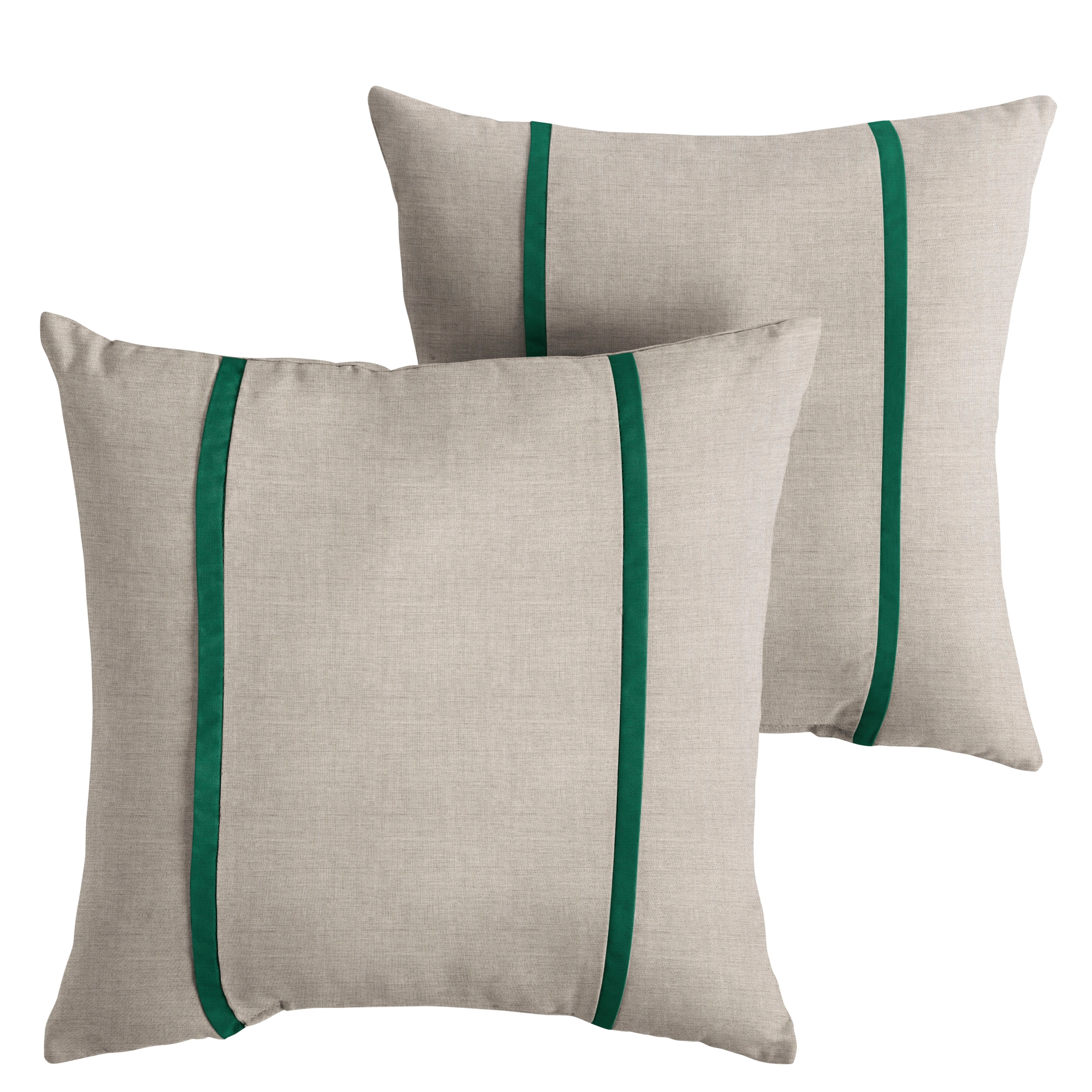 Sorra Home Sunbrella Outdoor Double Petite Flange Pillow Set of 2