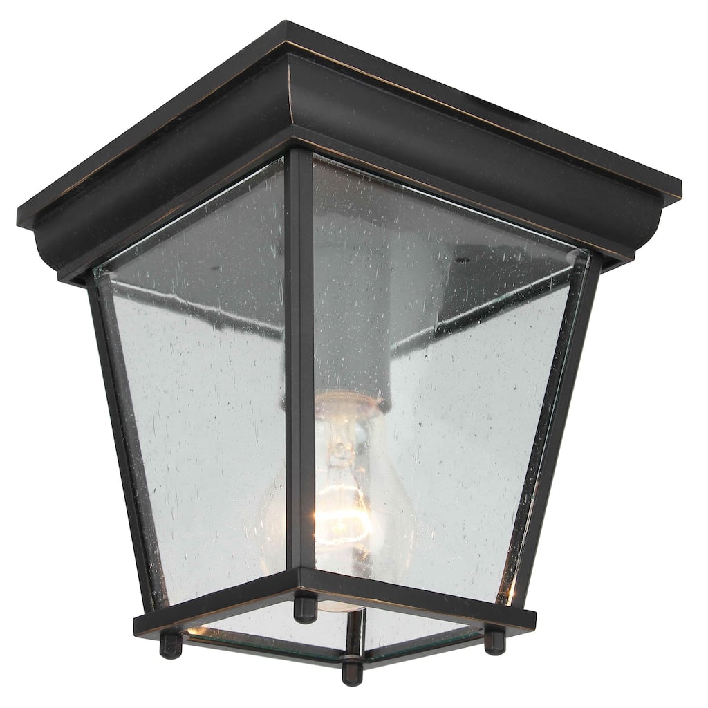1 Light Outdoor Ceiling Lantern in Imperial Black