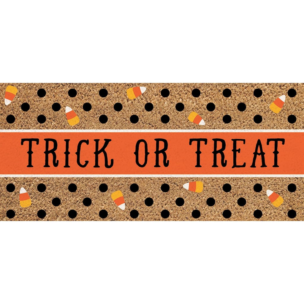 Trick or Treat Halloween Flocked Coir Sassafras Switch Mat
