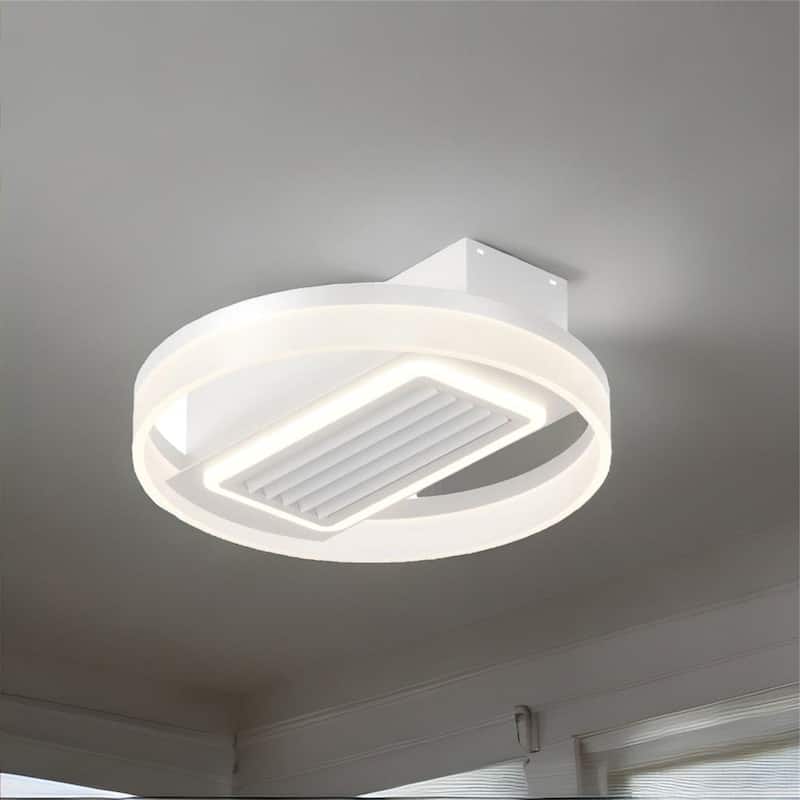 Fan Lamp With Dimmable LED - White