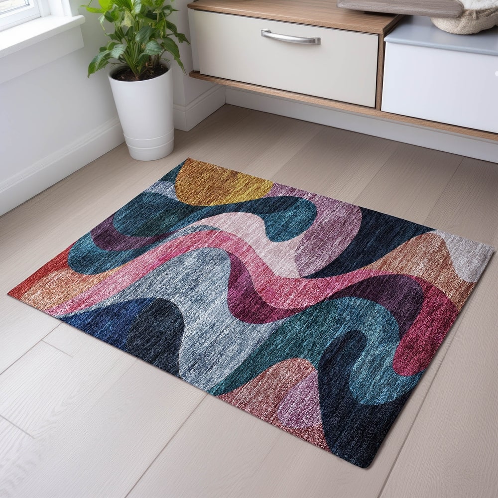 Premium Washable Super Soft Contemporary Abstract Mayfield Rug