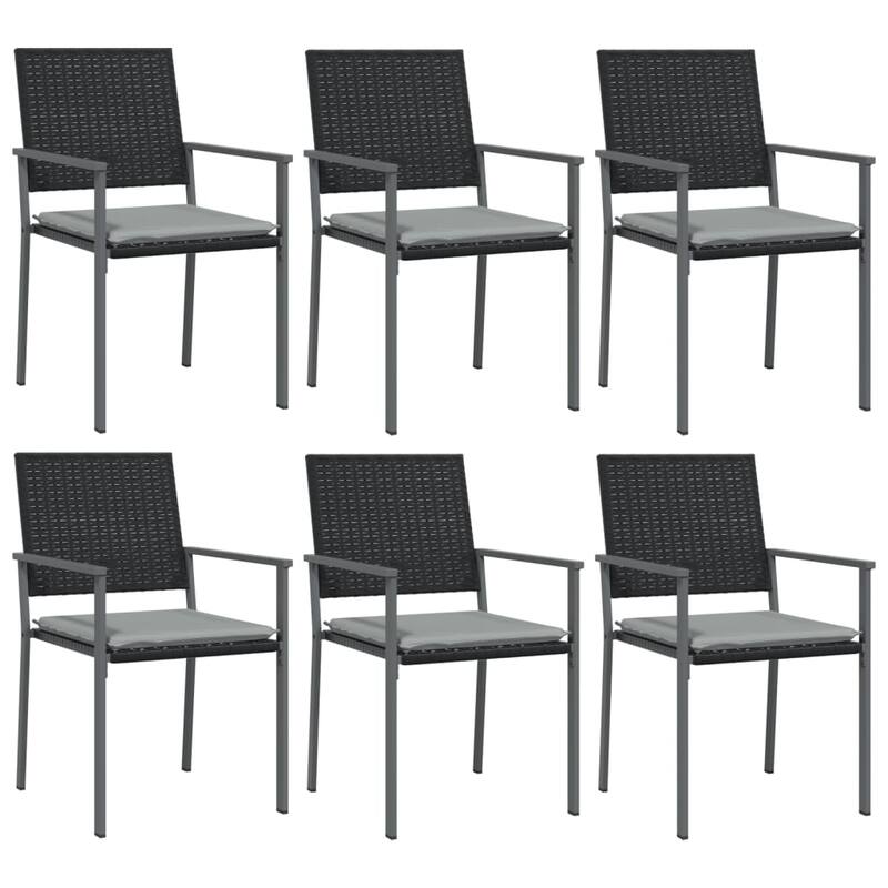 vidaXL 3/5/7/9 Piece Patio Dining Set with Cushions Poly Rattan and Steel