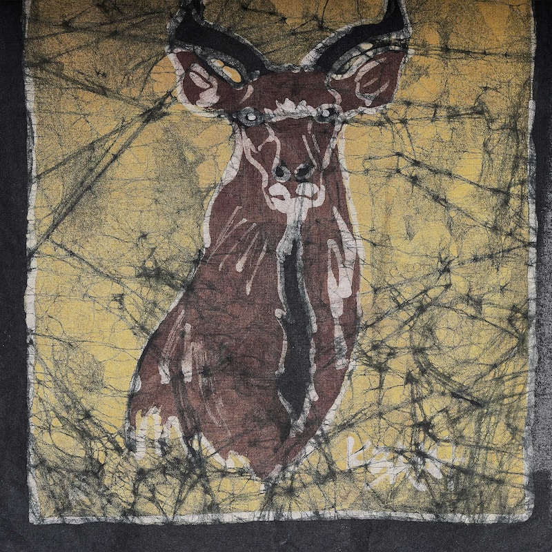 Novica Handmade Greater Kudu I Batik Cotton Wall Hanging