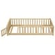 preview thumbnail 17 of 18, Twin size Floor Platform Bed with Built-in Book Storage Rack,Door