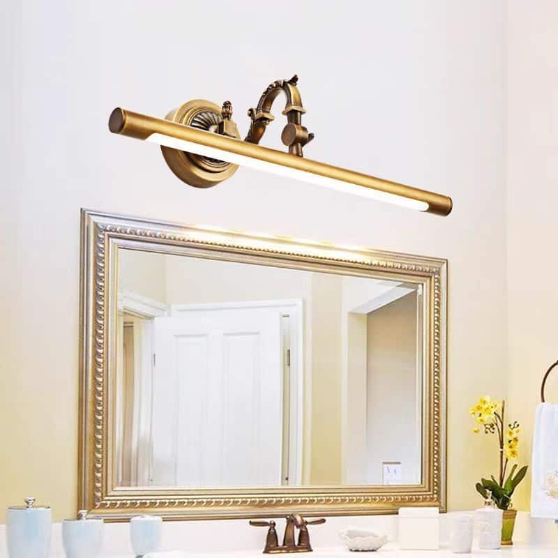 17 in Sculptural Antique Brass LED Vanity Light - 17 in - 17 in