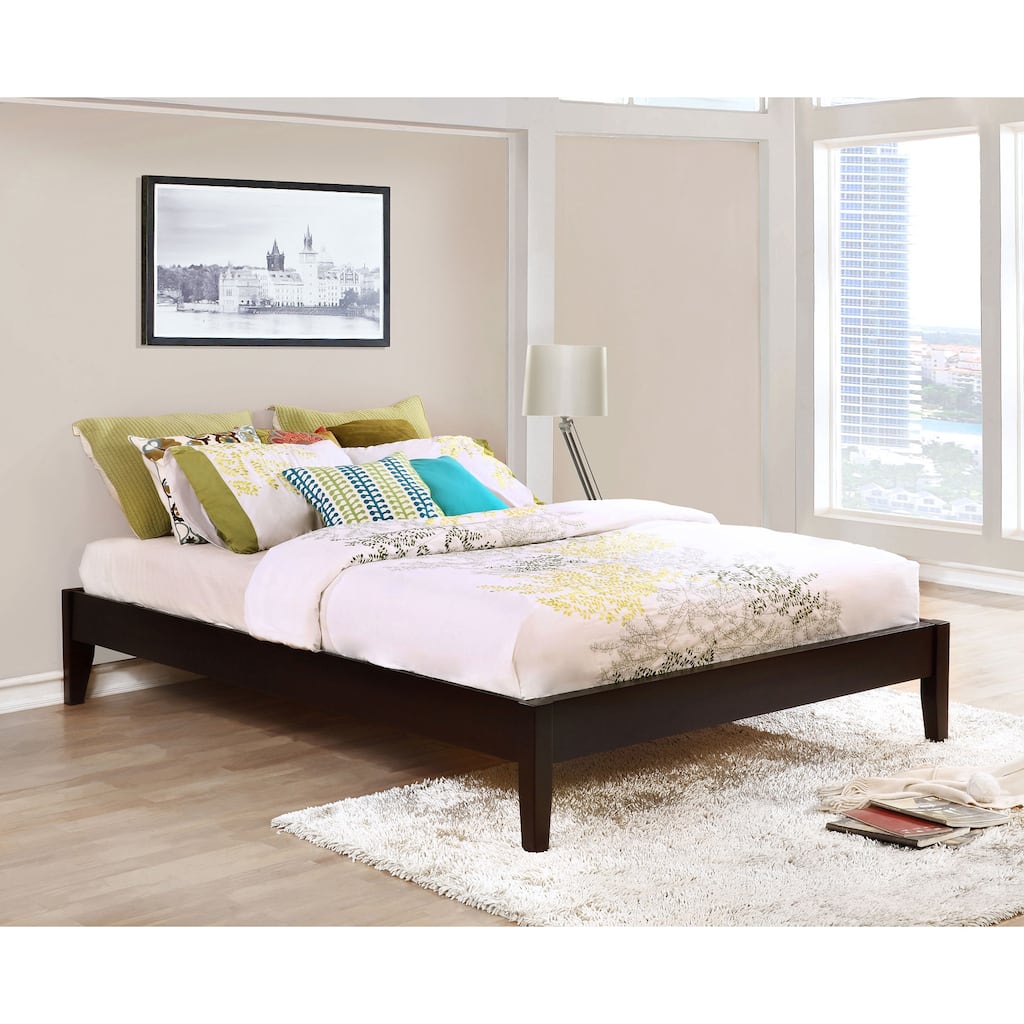 Eastern King Platform Bed in Cappuccino Finish with Slat Kit