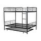 preview thumbnail 9 of 25, Industrial Modern Full Over Full Metal Bunk Bed with Trundle, Black