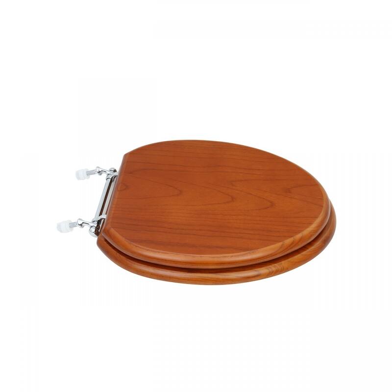 Light Mahogany Wooden Elongated Toilet Seat with Non Slip Bumper Stabilizers Renovators Supply - Chocolate