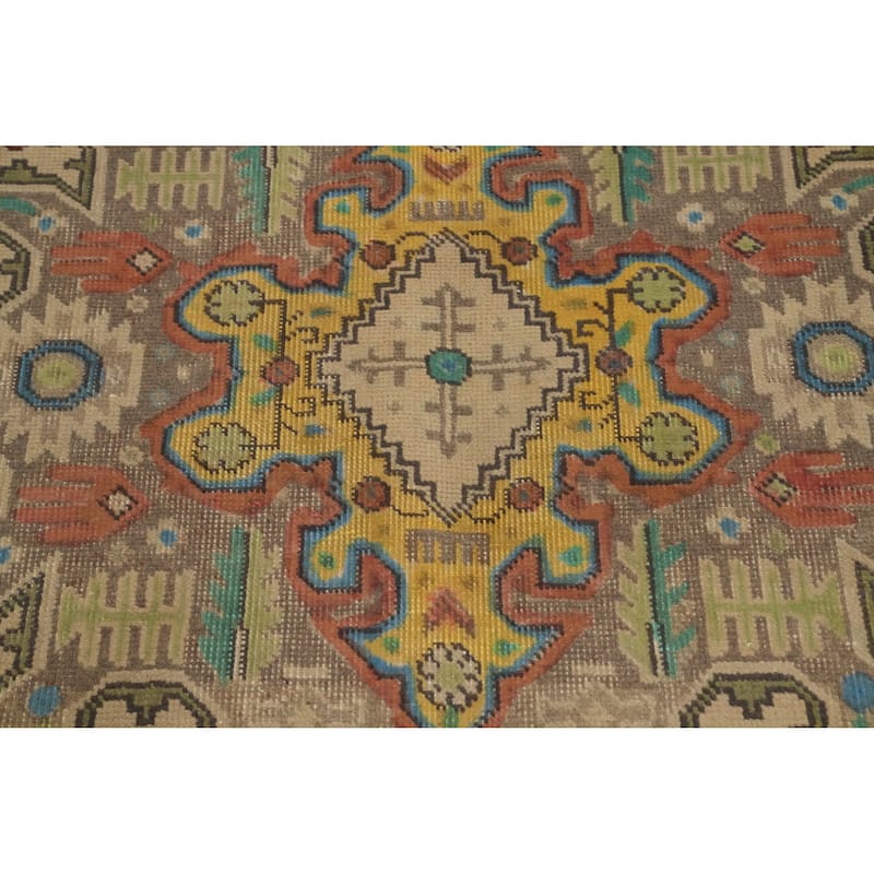 Hand Knotted Oriental 100% Wool Carpet Traditional Floral Brown Tabriz Area Rug - 9' 4'' X 6' 5''