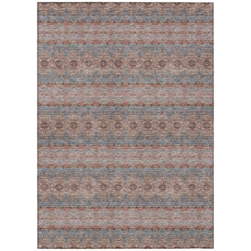 HomeRoots Floral Medallion Transitional Rectangle Outdoor Rug