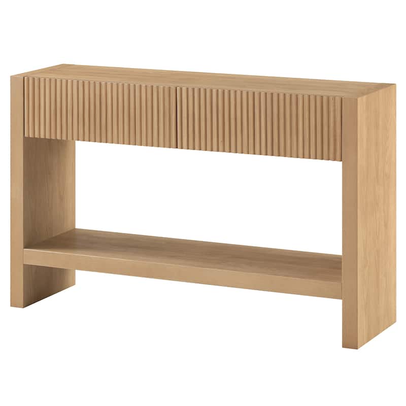 Manzanita 48" Wide Rectangular Solid Wood Fluted Console Table - 48" Wide