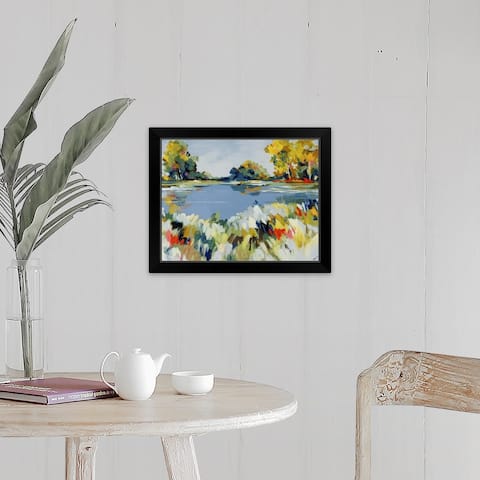 "Blue Valley View I" Black Framed Print