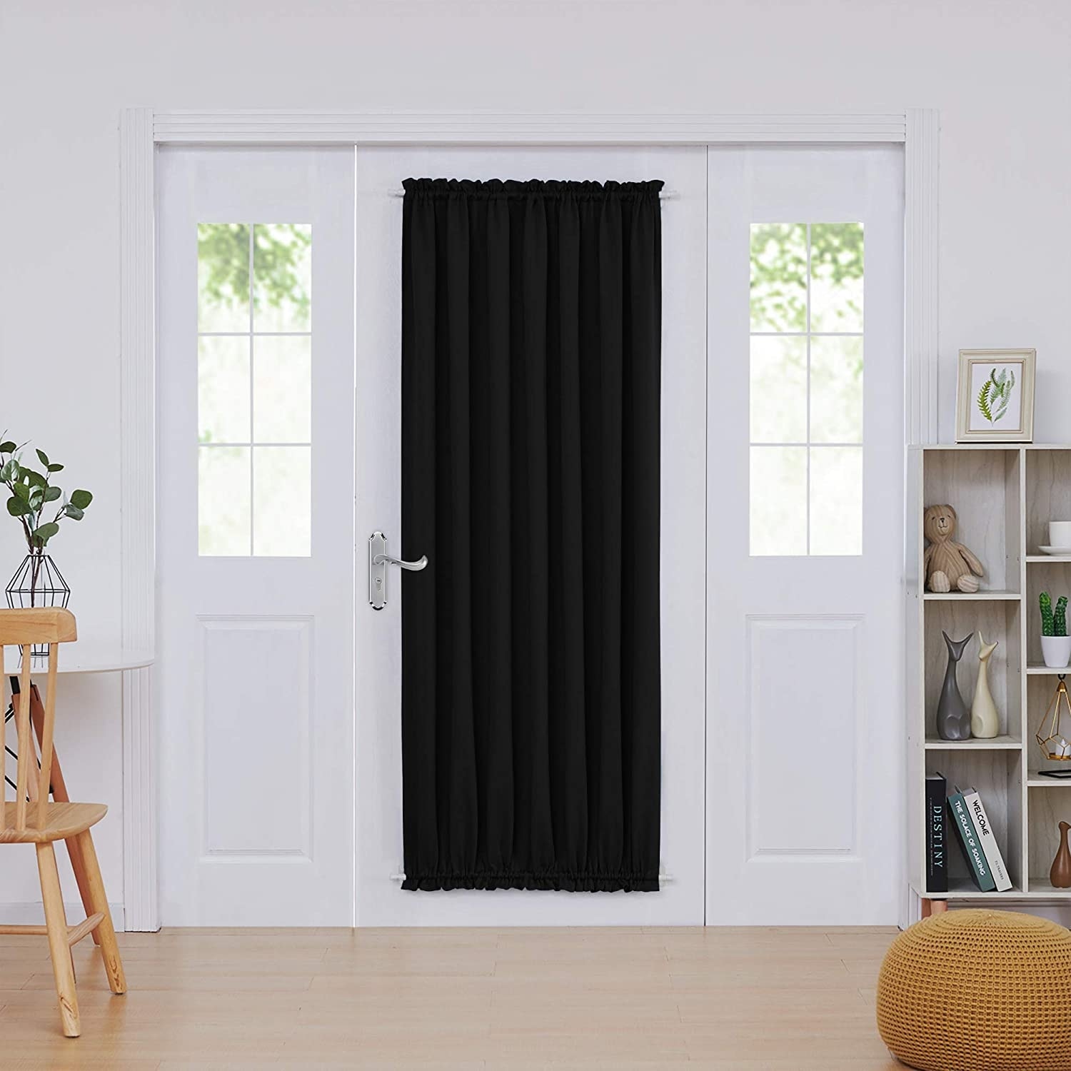 Deconovo French Door Curtain with Rod Pocket and Tieback 1 Panel