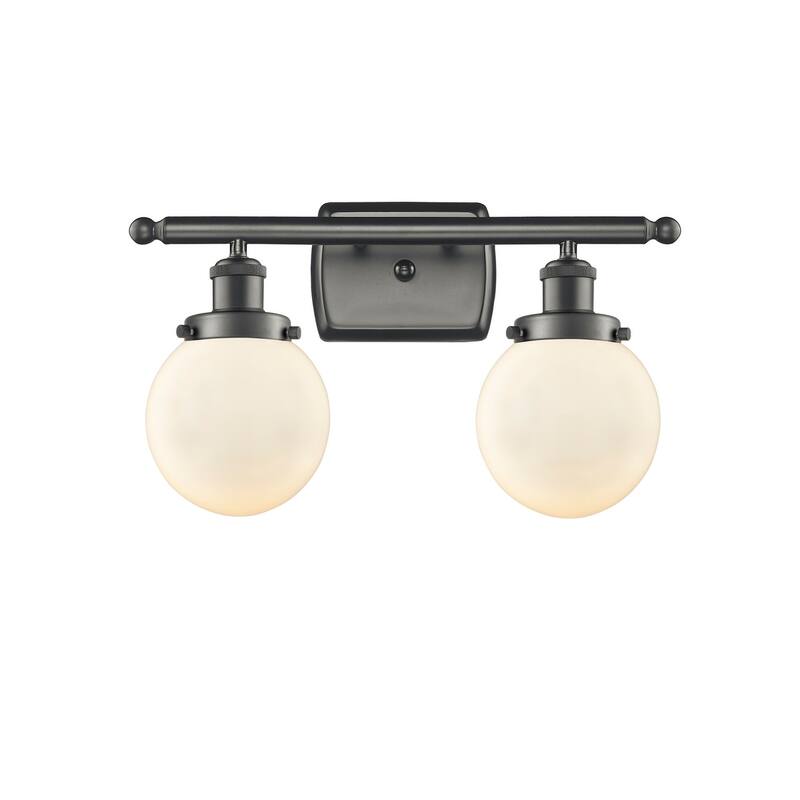 Innovations Lighting Beacon 2 Light 16" Wide Vanity Light - Oil Rubbed Bronze / Matte White