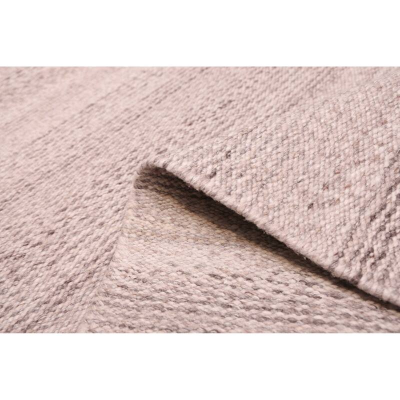 ECARPETGALLERY Flat-Weave Nevada Grey Wool Kilim - 5'2 x 7'9