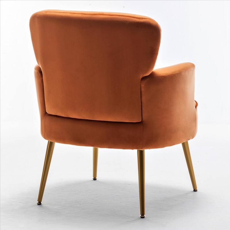 US Pride Furniture Stylish Velvet Armchair with Gold Metal Legs Comfortable Accent Chair