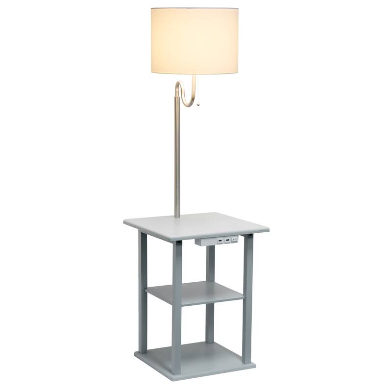 57" 2 Tier Lamp with 2 x USB Charging Ports & Power Outlet