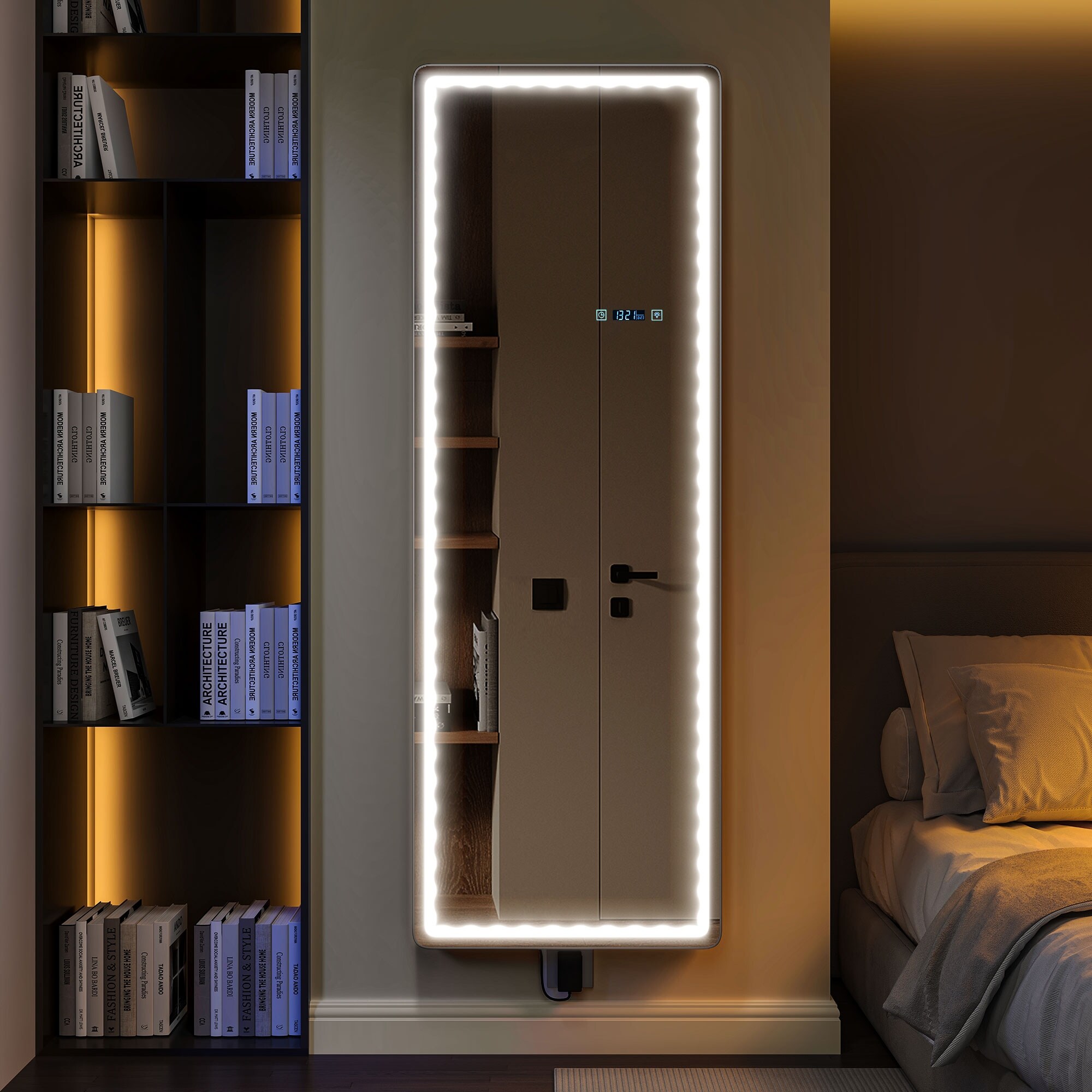 Moasis Free standing or Wall Mounted Rectangle Full length LED Lit Mirror On Sale Bed Bath Beyond 39475232