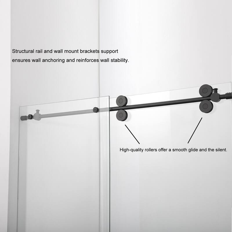 Villena 60" W x 78" H Single Sliding Shower Enclosure,Brushed Gold - 60 inches