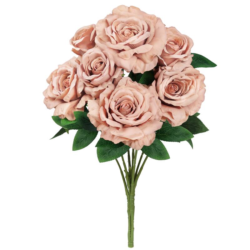 Set of 2 Light Cafe Artificial Grand Rose Flower Stem Bush Bouquet 22in - 22" L x 12" W x 12" DP - 22" L x 12" W x 12" DP - Light Cafe