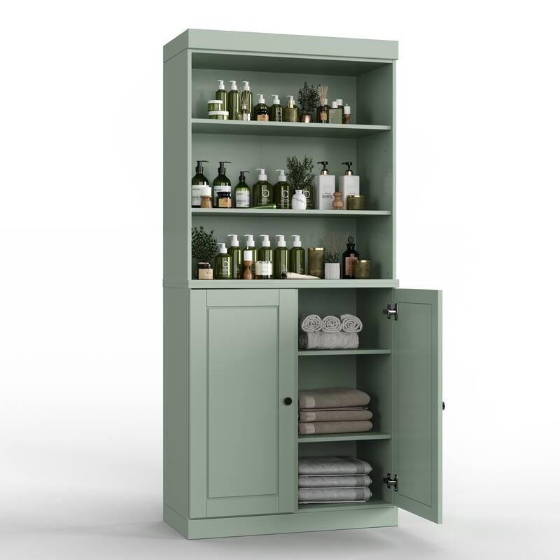 100% Solid Wood 32" Bathroom Cabinet with Optional Doors by Palace Imports - Sage - 2 Doors Solid