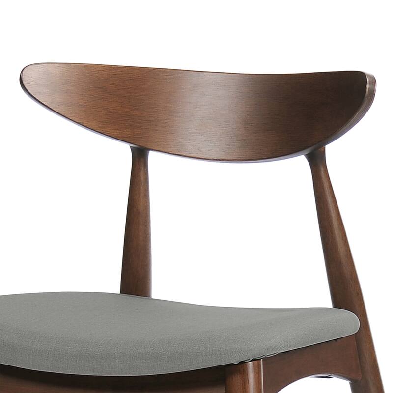 Roomfitters 5-Piece Mid-Century Dining Set, 47" Walnut Table with 4 Ergonomic Upholstered Chairs