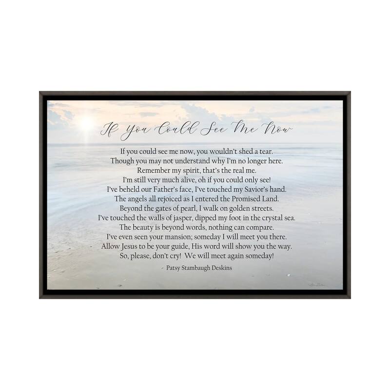 iCanvas "If You Could See Me Now - Ocean" by Lori Deiter Framed - Charcoal - 26x40