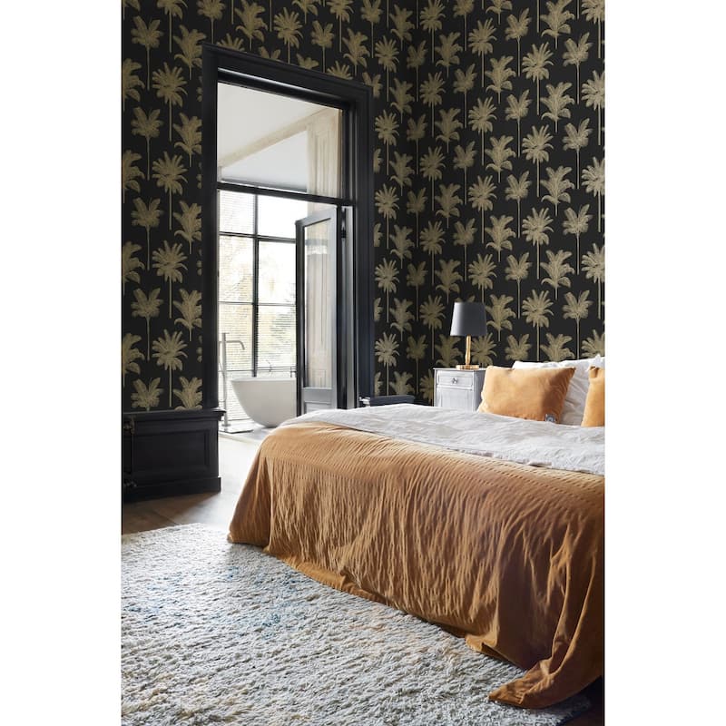 ESTA Home Taj Black Palm Trees Wallpaper