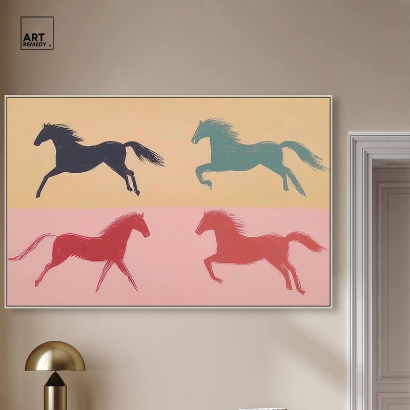Galloping Quartet Canvas by Art Remedy