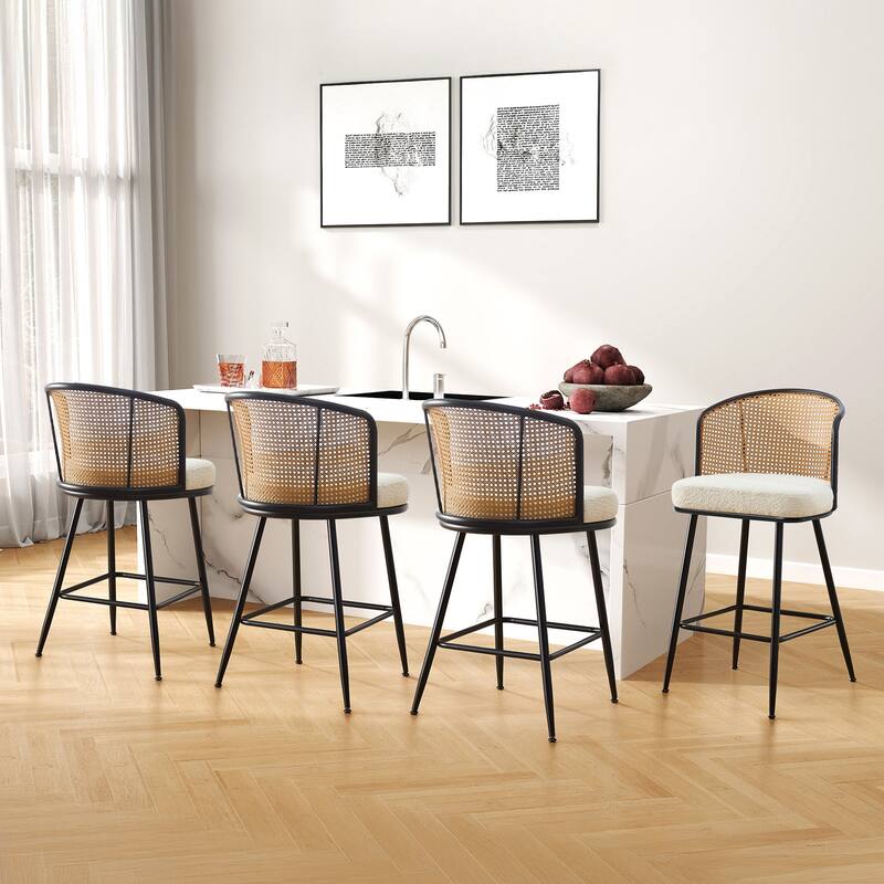 26"/29" Rattan Upholstered Bar Stool /Counter Stools Set of 2/3/4