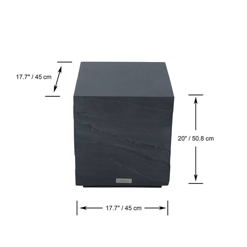 Elementi Outdoor Side Table Accent Table Coffee Table Concrete - 17.7 x 17 Inches