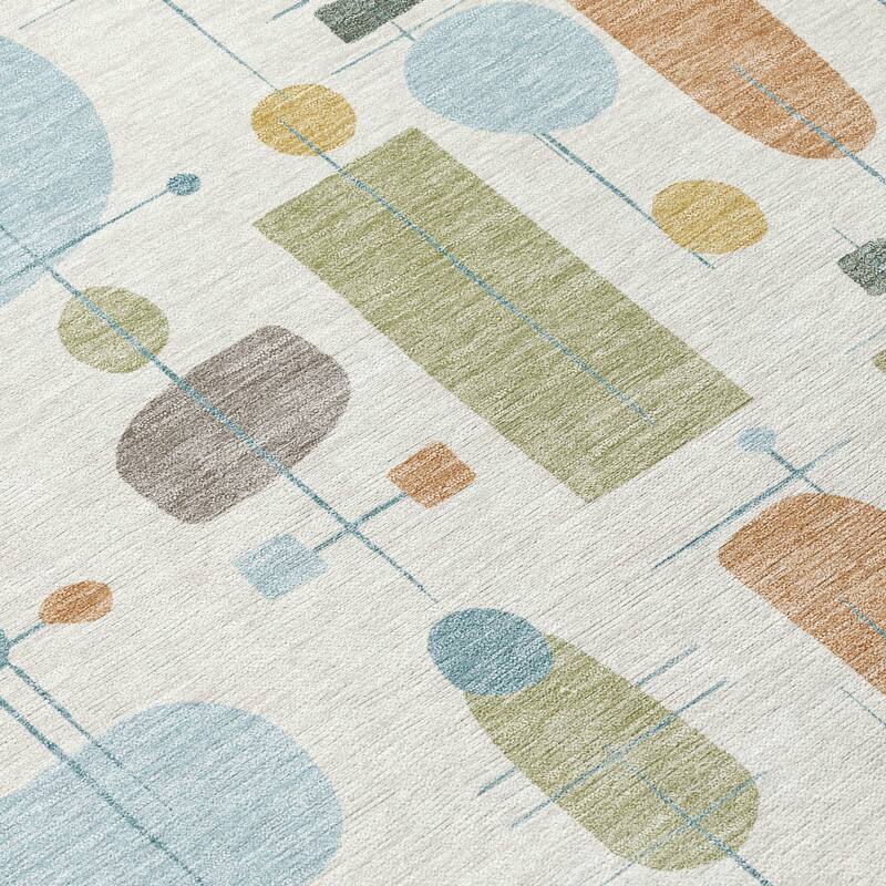 Machine Washable Indoor/ Outdoor Contemporary Fun Chantille Rug