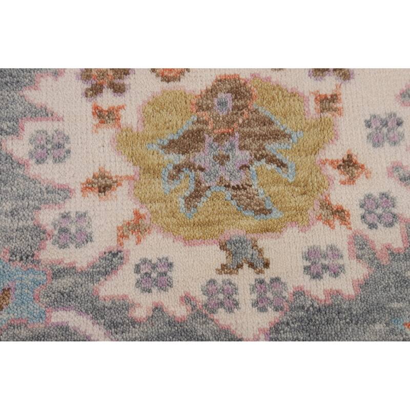 Floral Oushak Indian Area Rug Handmade Wool Carpet - 7'11" X 10'0"