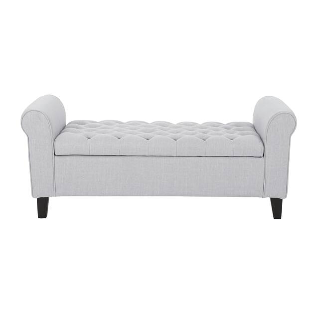 Keiko Contemporary Rolled Arm Fabric Storage Ottoman Bench by Christopher Knight Home - 50.00" L x 19.50" W x 20.50" H