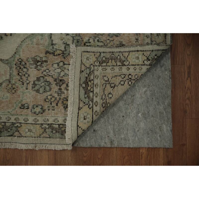Hand Knotted Oriental 100% Wool Carpet Transitional Floral Beige & Ivories Anatolian Area Rug - 9' 11'' X 6' 4''