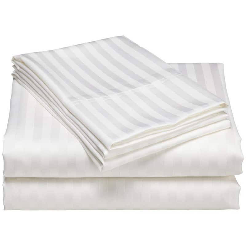 1200 Thread Count Cotton Deep Pocket Luxury Hotel Stripe Sheet Set