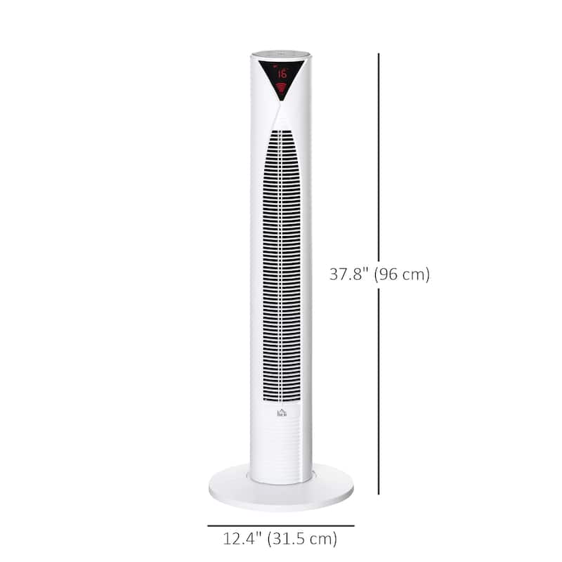 38" Oscillating Tower Fan With 12h Timer