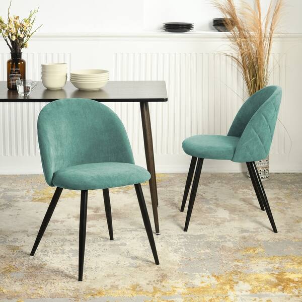 slide 2 of 178, Homy Casa Mid-Century Modern Fabric Dining Chairs (Set of 2)