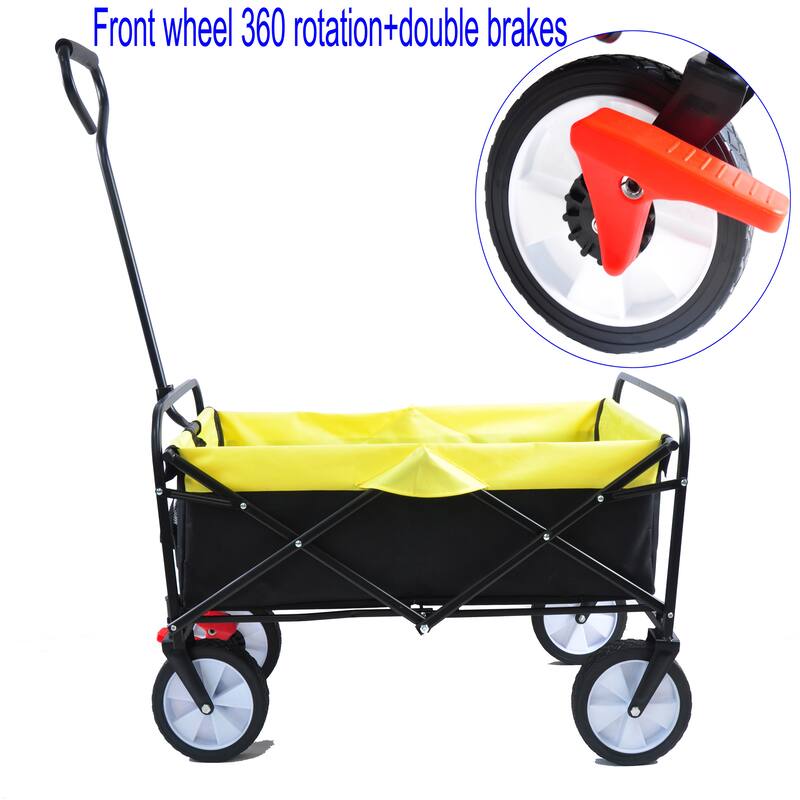 Folding Garden, Shopping, & Beach Wagon Cart Constructed of Durable Metal