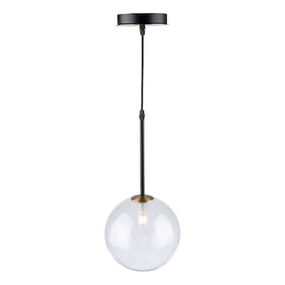 Aurelia Collection 1-Light Pendant, Matte Black & Brass - Matte Black & Brass