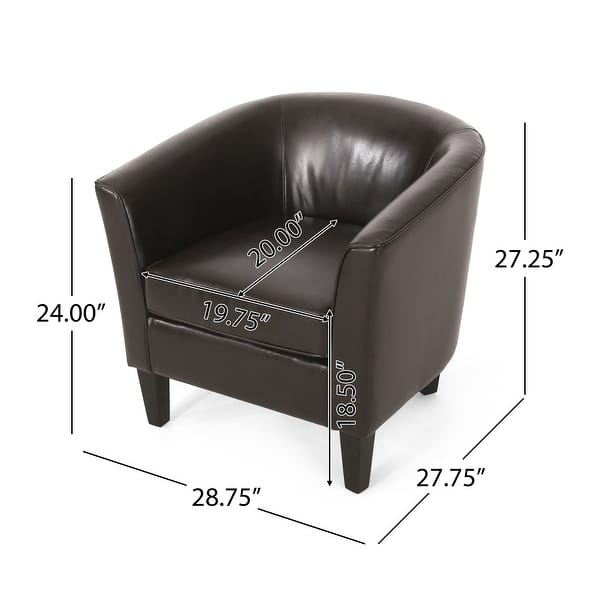 dimension image slide 1 of 2, Aiden Bonded Leather Club Chair by Christopher Knight Home