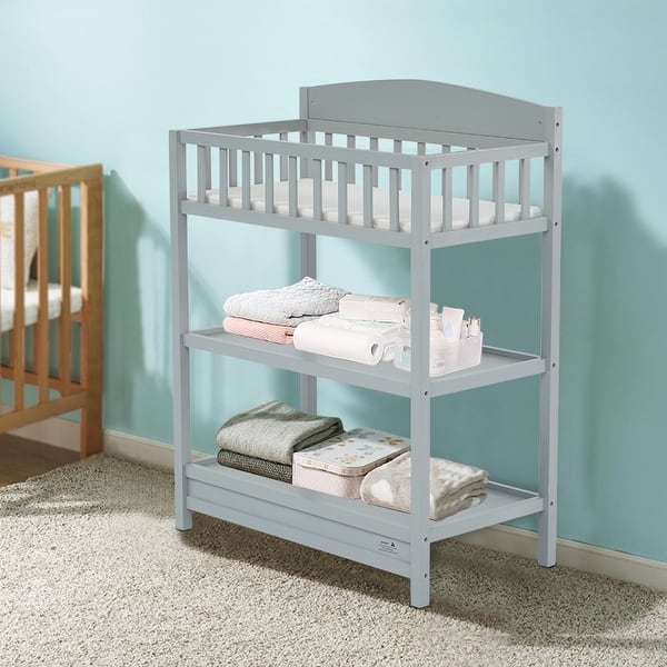 Kinbor Baby Safety Rails Changing Table with Changing Pad Multi Storage Baby  Changing Station for Infants or Babies, Grey - Bed Bath & Beyond - 34056422