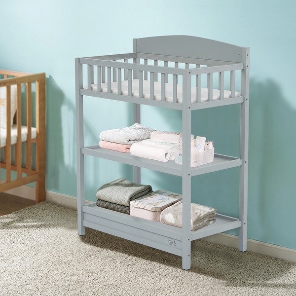 Kinbor Baby Safety Rails Changing Table with Changing Pad Multi Storage Baby Changing Station for Infants or Babies Grey Bed Bath Beyond 34056422