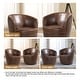 preview thumbnail 15 of 56, 2 Set Faux Leather Club Swivel Barrel Accent Chair